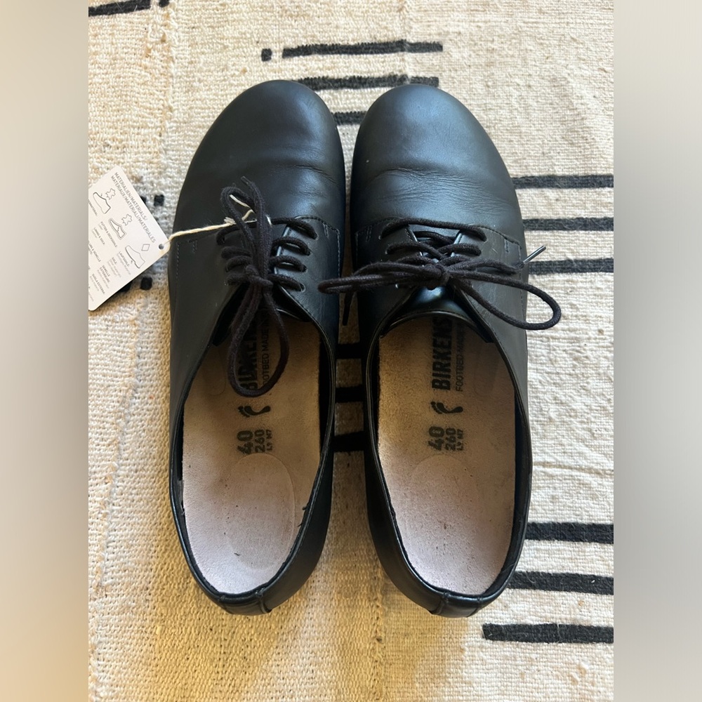 NWOB Birkenstock Saunders Black Leather Oxfords 40